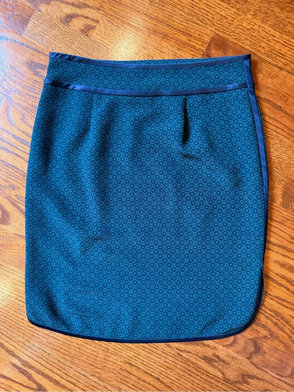 Tory Burch Teal/Navy Geometric Print Ames Skirt - Size 2